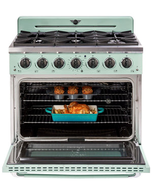 Unique 36' Classic Retro Summer Mint Green Range with FR Triple Crown Burner