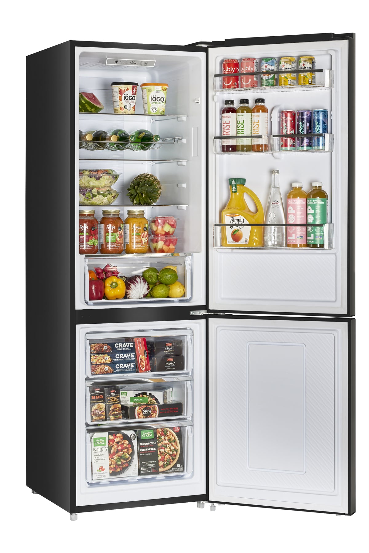 Unique 325Litre Black 12/24 DC Bottom Mount Refrigerator