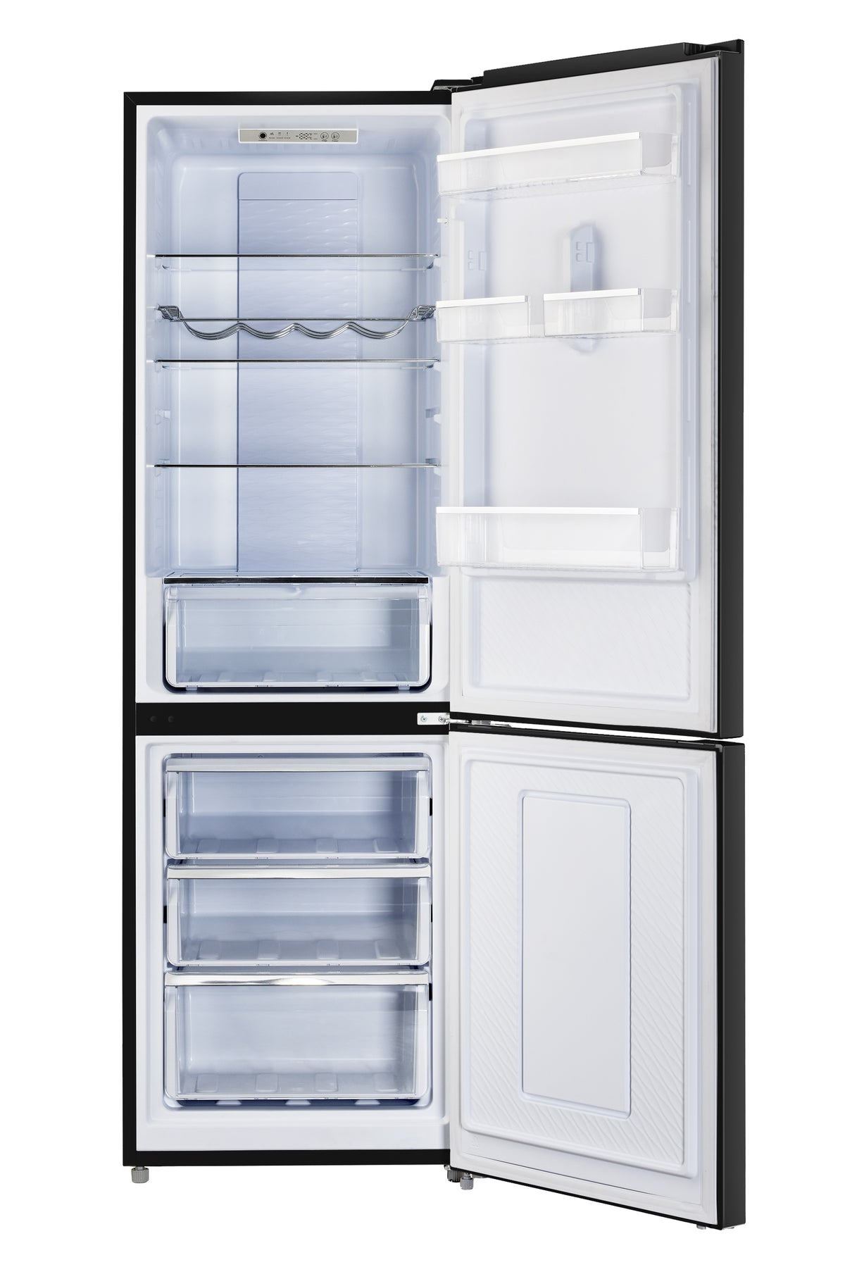 Unique 325Litre Black 12/24 DC Bottom Mount Refrigerator