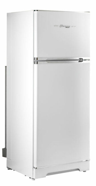 Unique 14 cu/ft Classic Retro Marshmallow White Propane Refrigerator with CO- device