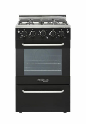 Unique Prestige 20" Black Convection Gas Range, Electronic Ignition