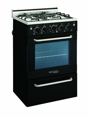 Unique Prestige 20" Black Convection Gas Range, Electronic Ignition