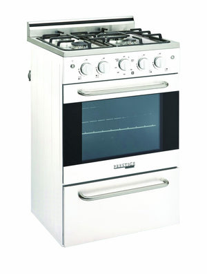 Unique Prestige 20" White Convection Gas Range, Electronic Ignition