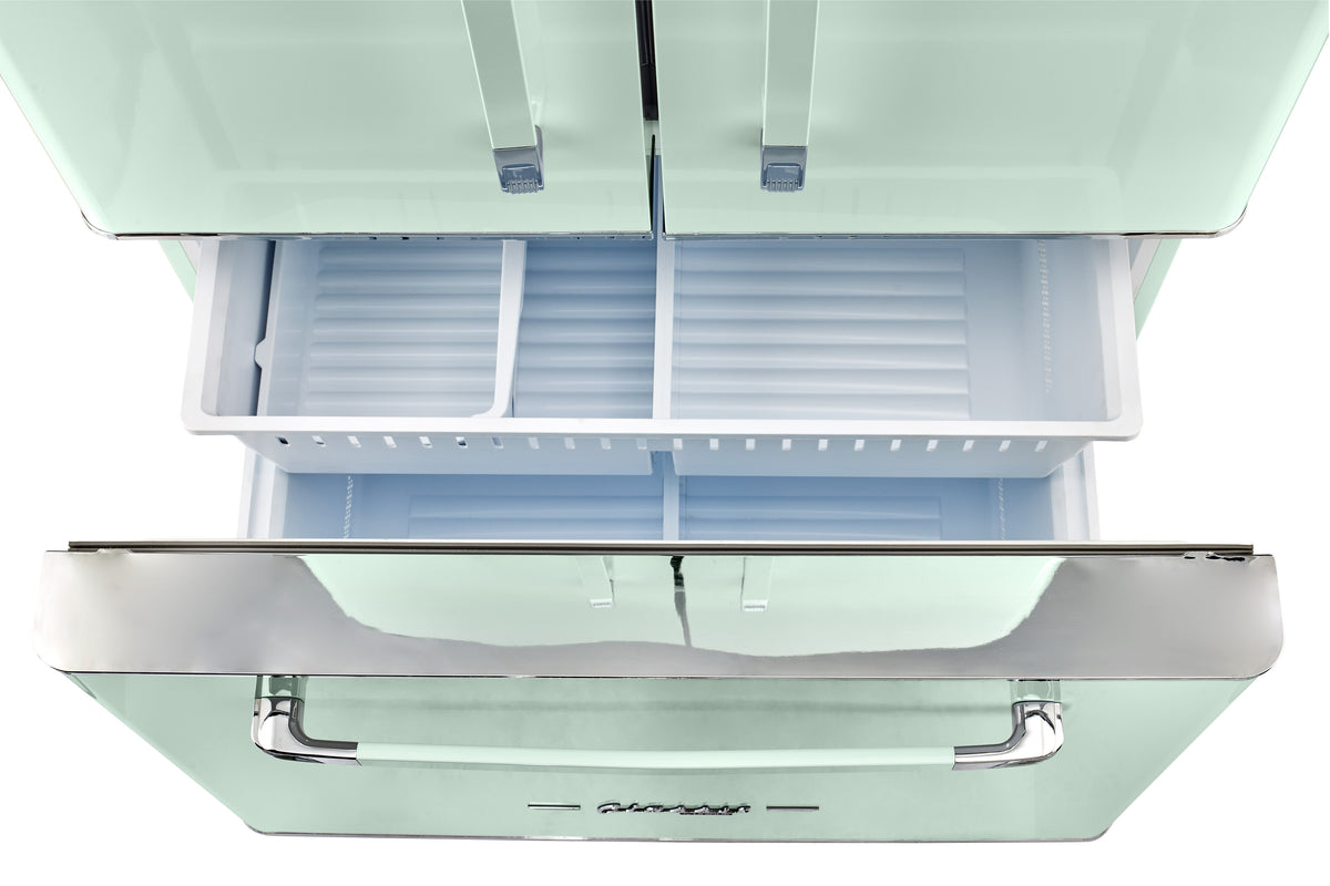 Unique 595Litre Summer Mint Green French Door Refrigerator