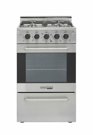 Unique Prestige 20" Stainless Steel Convection Gas Range, Electronic Ignition