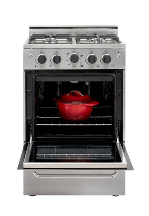 Unique Prestige 24' Stainless Steel Convection Gas Range, Electronic ignition