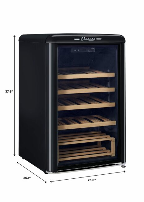 Unique 125 Litre Midnight Black Classic Retro Wine Refrigerator