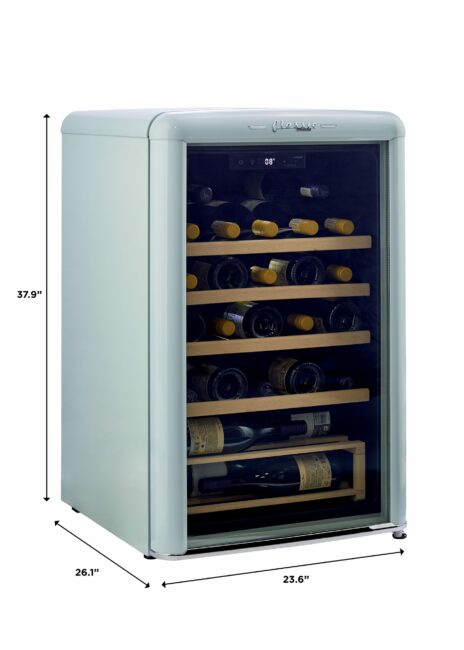 Unique 125 Litre Ocean Mist Turquoise Classic Retro Wine Refrigerator