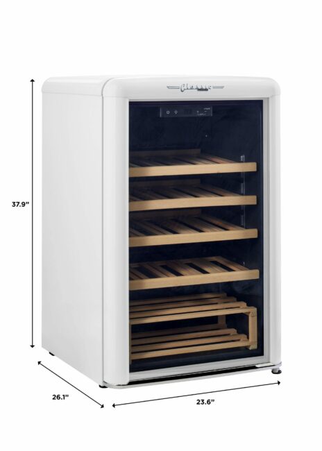 Unique 125 Litre Marshmallow White Classic Retro Wine Refrigerator