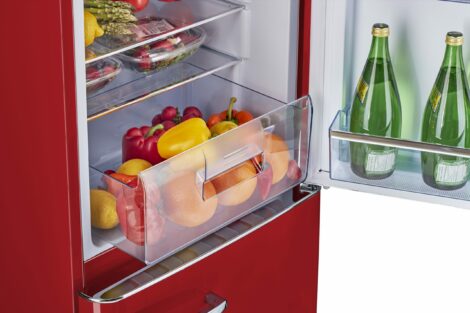 Unique 215 Litre Candy Red 110VAC Refrigerator/Freezer