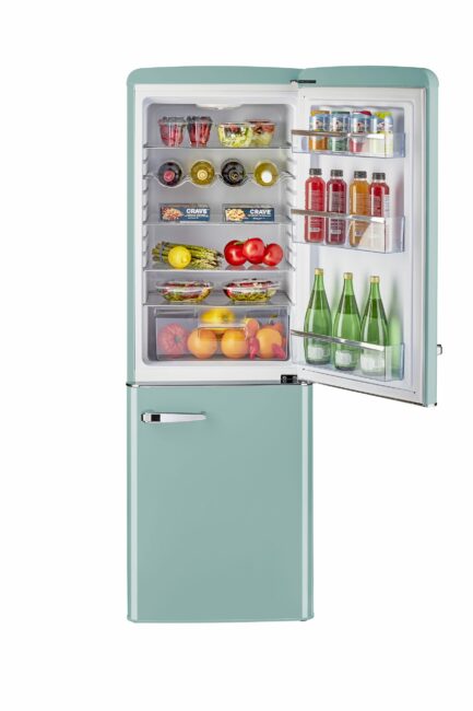 Unique 215 Litre Ocean Mist Turquoise 110VAC Refrigerator/Freezer