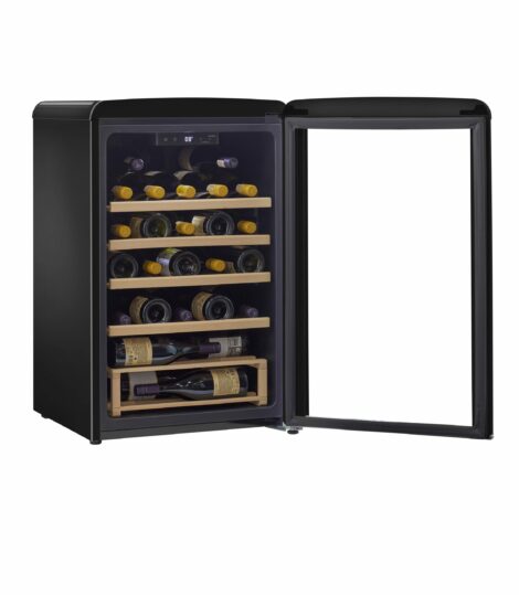 Unique 125 Litre Midnight Black Classic Retro Wine Refrigerator