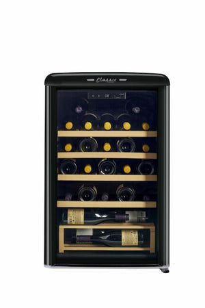 Unique 125 Litre Midnight Black Classic Retro Wine Refrigerator