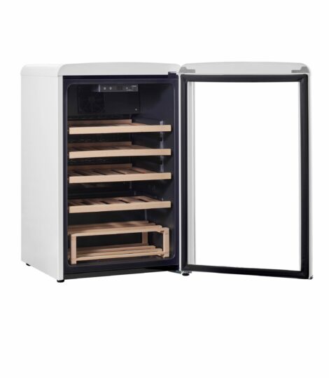 Unique 125 Litre Marshmallow White Classic Retro Wine Refrigerator