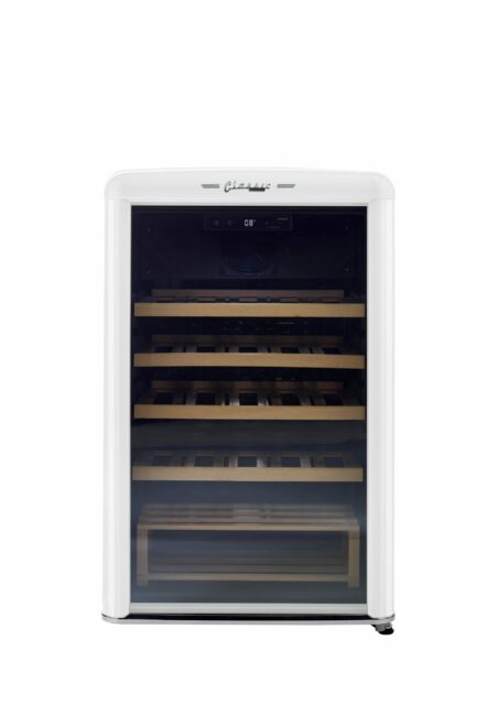 Unique 125 Litre Marshmallow White Classic Retro Wine Refrigerator