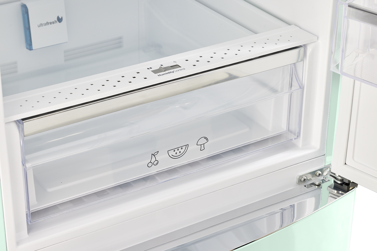 Unique 340Litre Mint Green Bottom Mount Refrigerator