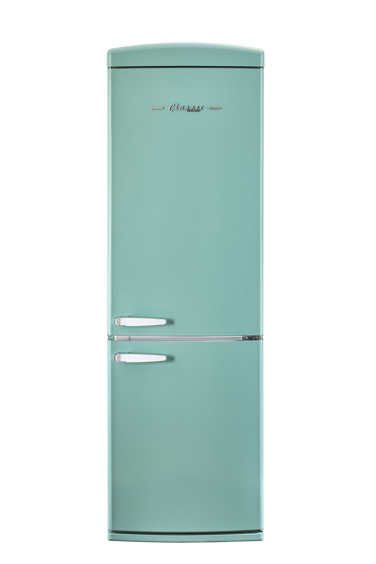 Unique 340Litre Ocean Mist Turquoise Bottom Mount Refrigerator