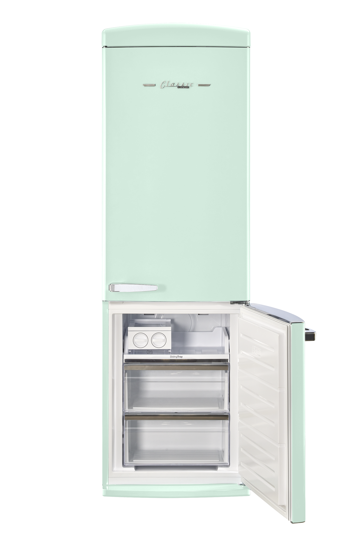 Unique 340Litre Mint Green Bottom Mount Refrigerator