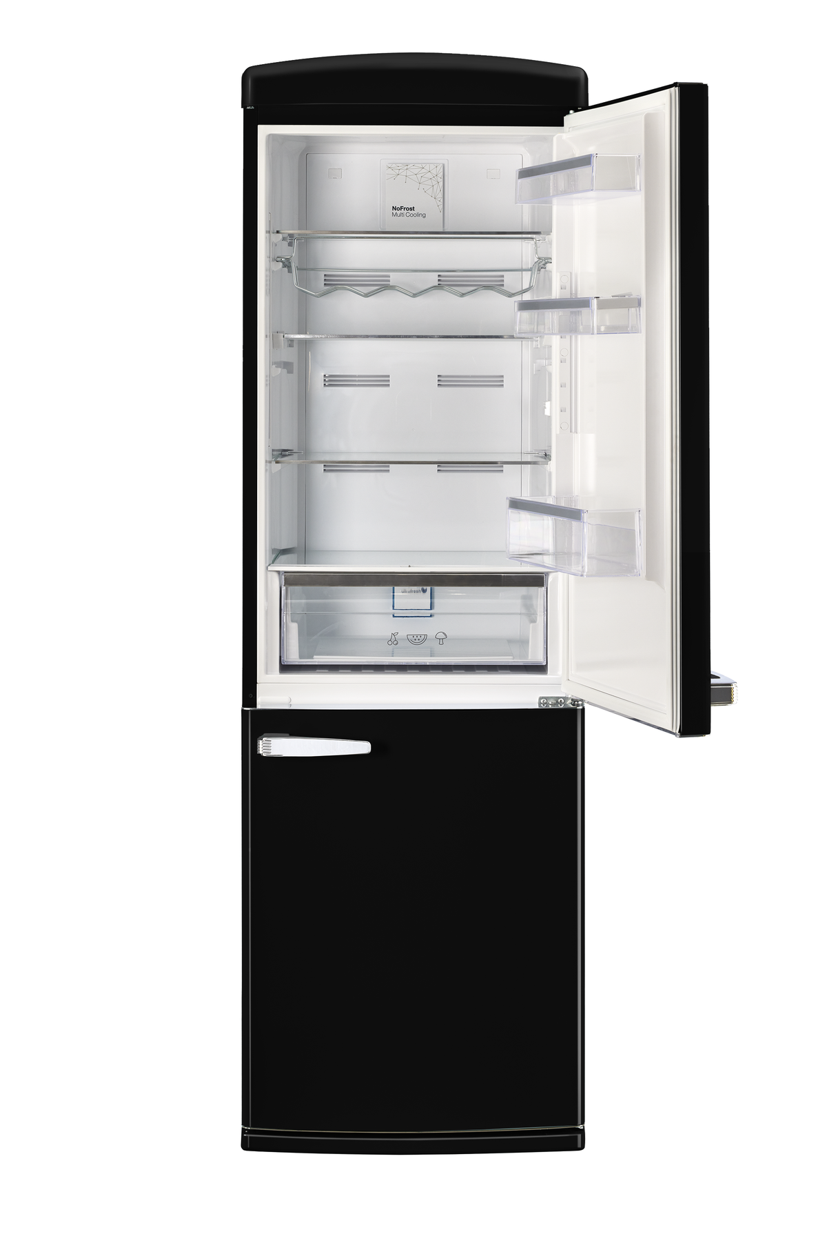 Unique 340Litre Midnight Black Bottom Mount Refrigerator