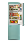 Unique 340Litre Ocean Mist Turquoise Bottom Mount Refrigerator