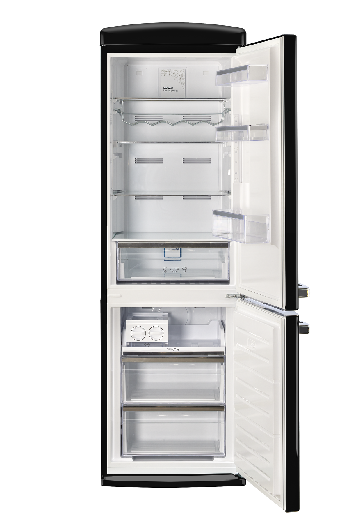 Unique 340Litre Midnight Black Bottom Mount Refrigerator